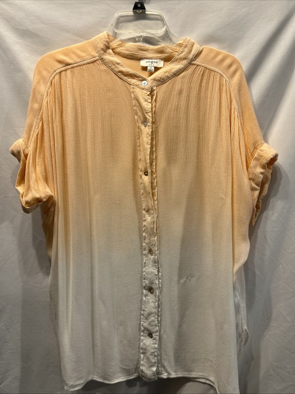 Umgee Ombré Size Medium Gauze Dolman Sleeve Button Up Top Oversized Beach